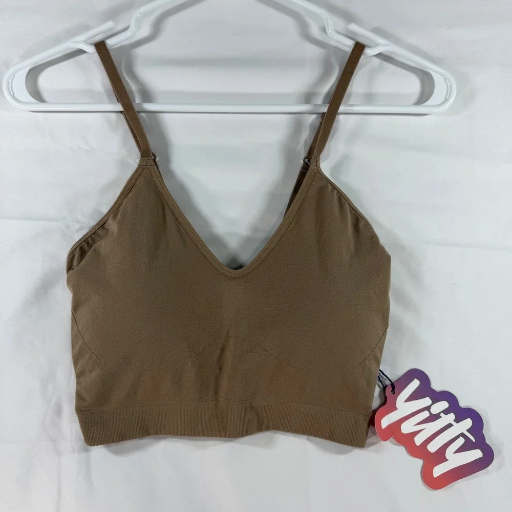 Yitty Nearly Naked Shaping Plunge Bra Brown M/L NWT